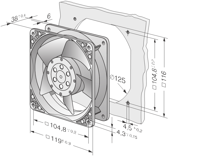 AC axial compact fan | PN: 4656 N | EBM PAPST