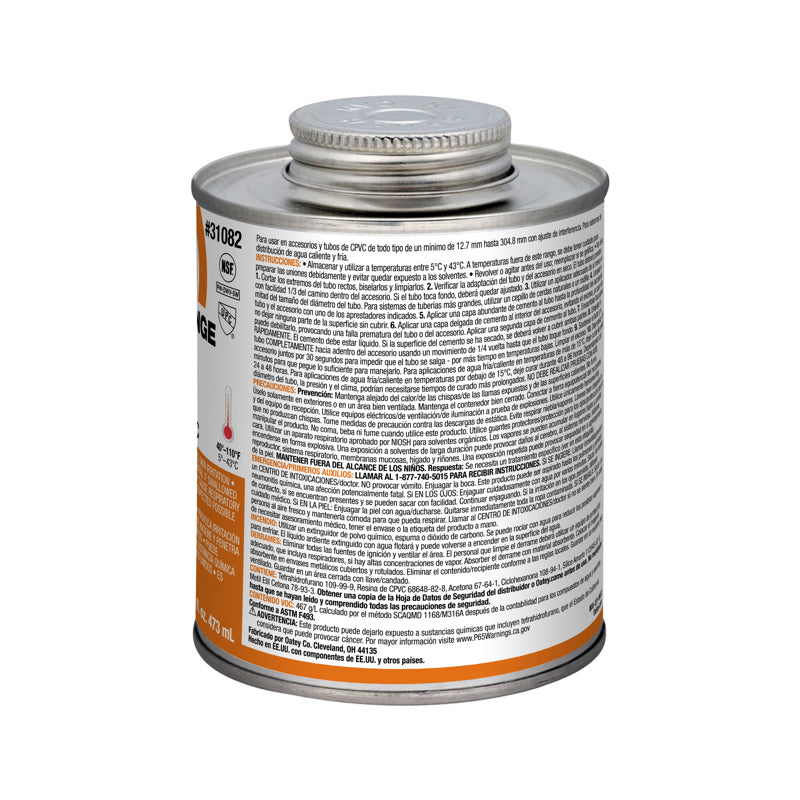 Heavy Duty Orange CPVC Element | Part No. 31082 | OATEY