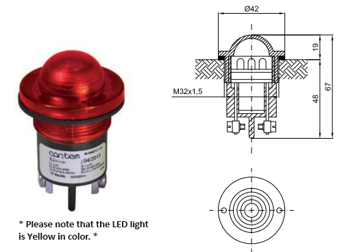 CORTEM LED Indicator| Colour: Red| PN:M-0457/3R230