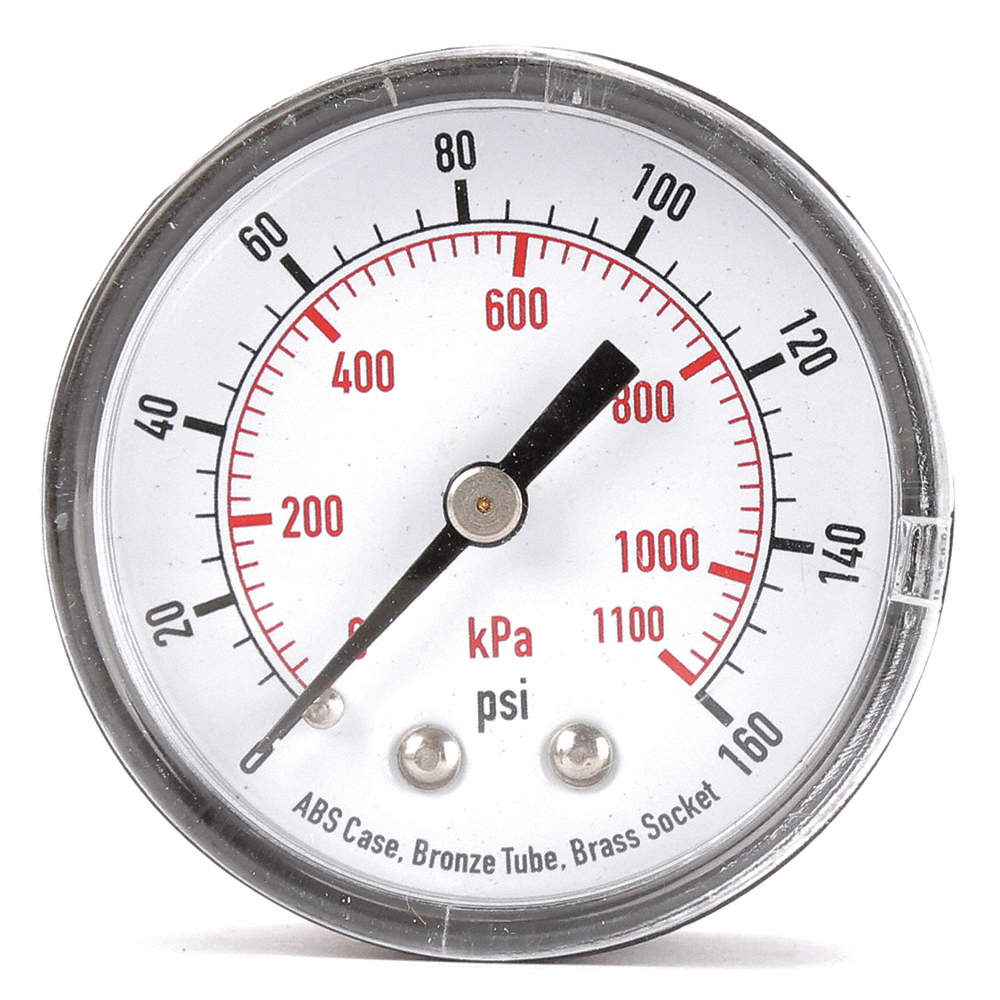 Pressure Gauge, 2 in, 160 PSI | Part No. 4FMC7B | GRAINGER